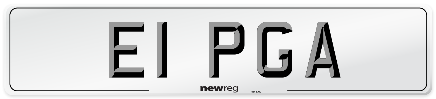 E1 PGA Number Plate from New Reg